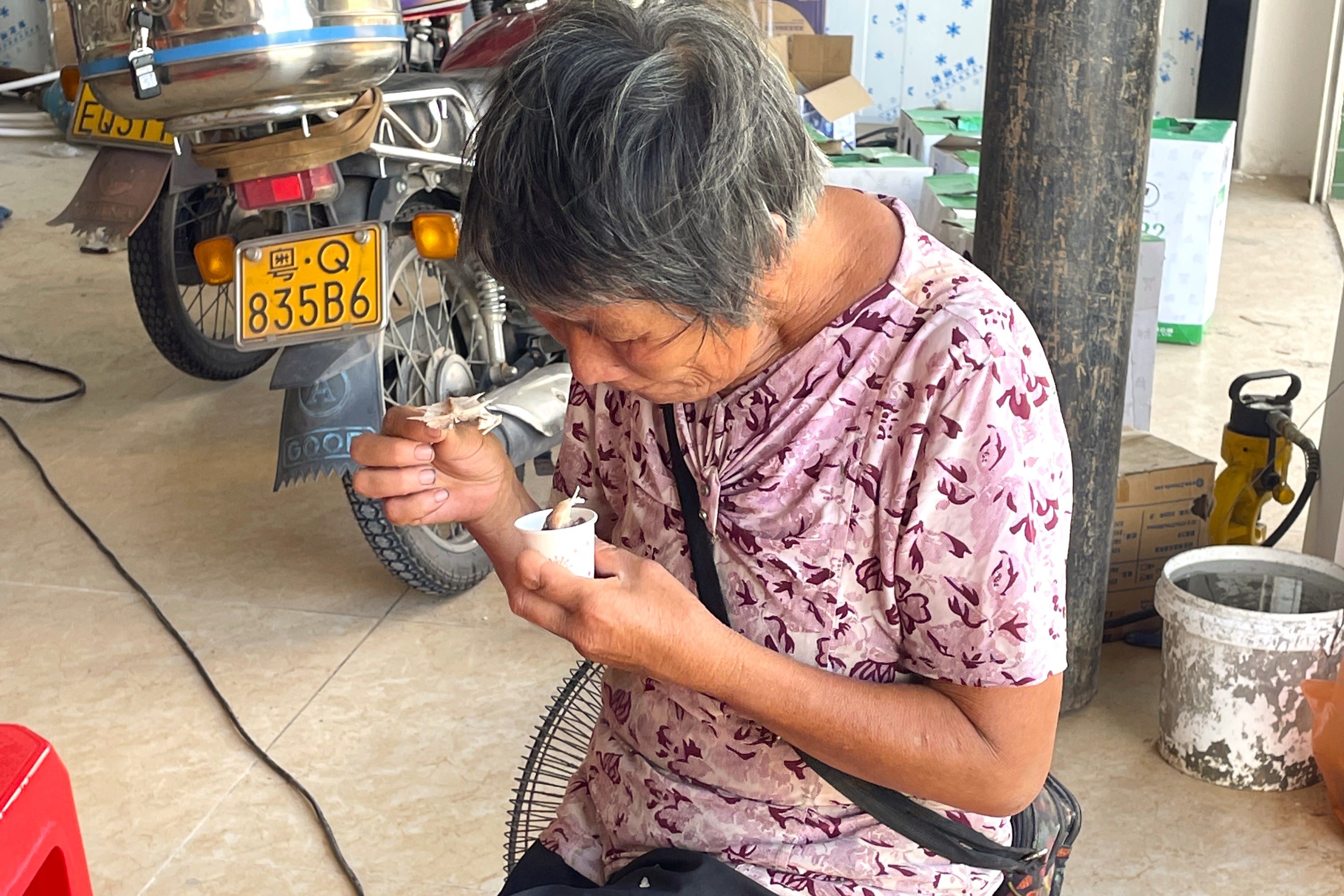 08图为渔农品尝试验机加工的鱼干。阳江职业技术学院 胡昊钊提供