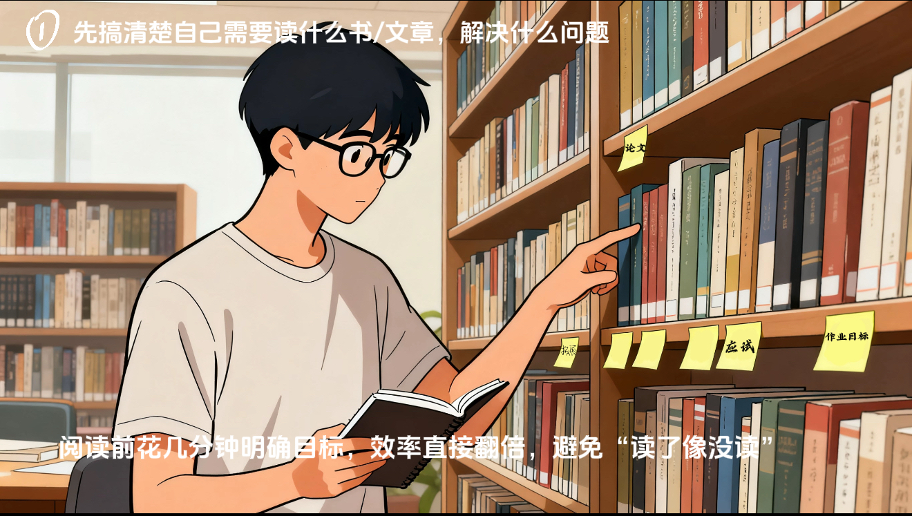 先搞清楚自己需要读什么书/文章    解决什么问题