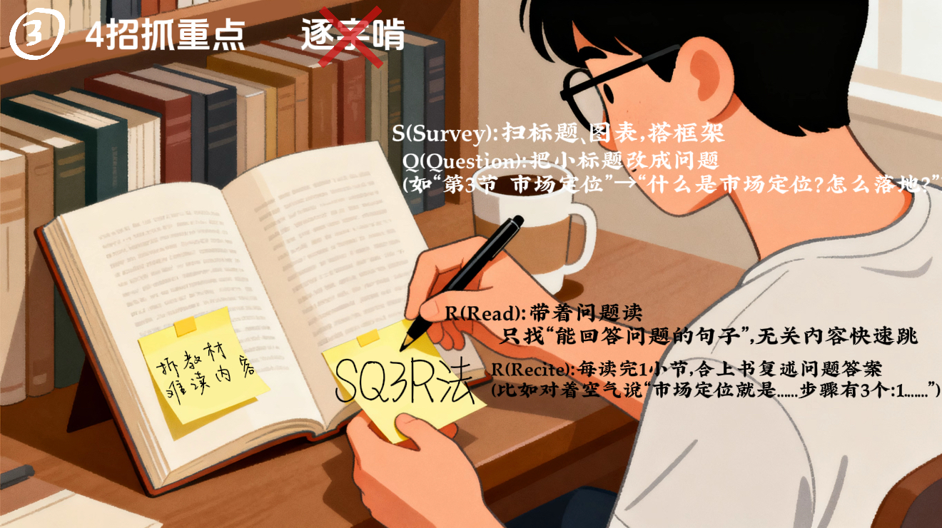 4招抓重点    逐字啃