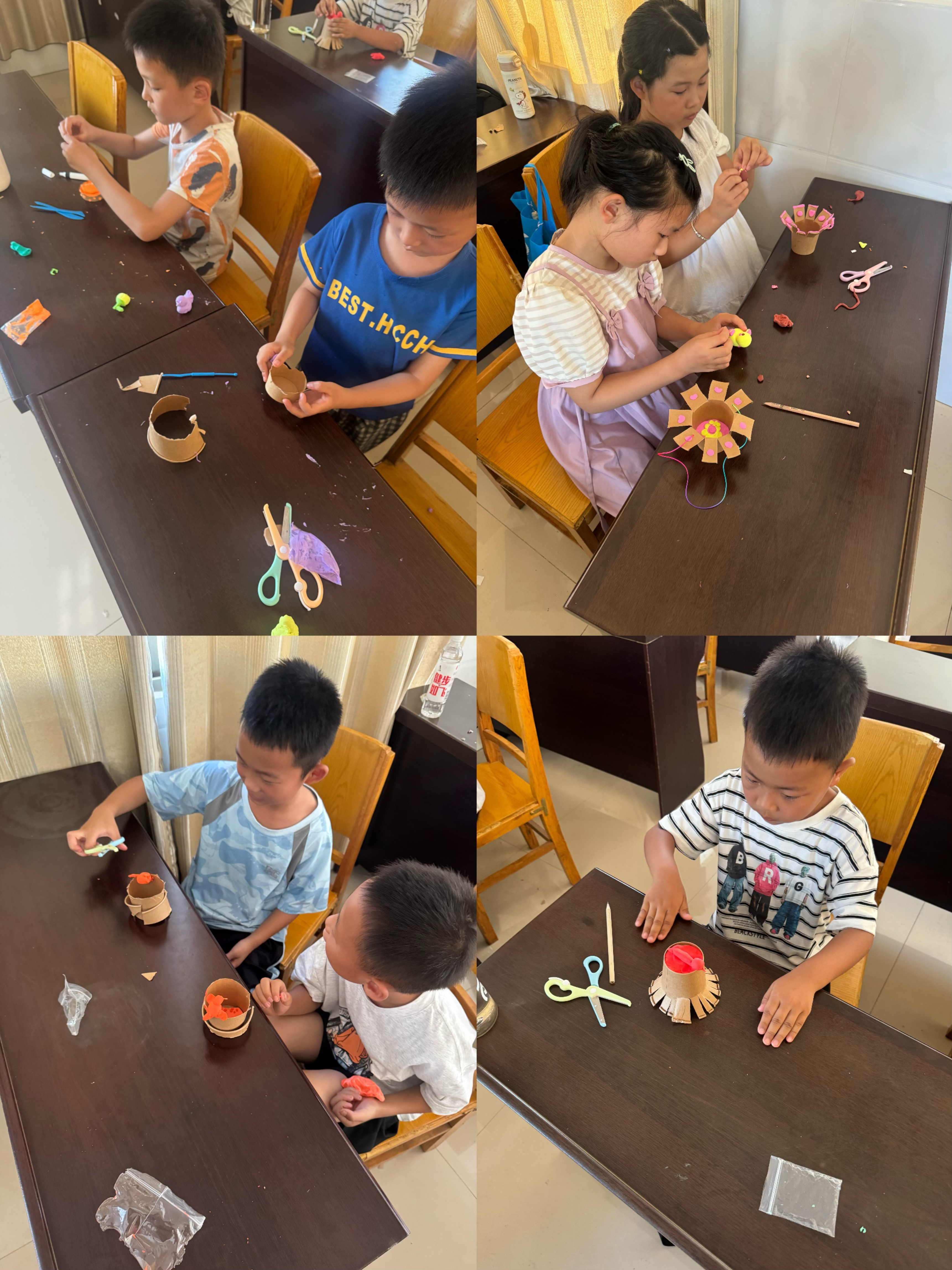 图为孩子们动手实践